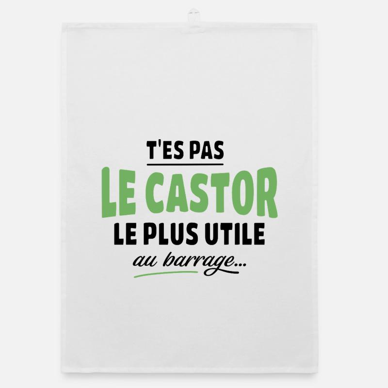 Le Castor Vert Typographie Torchon bio