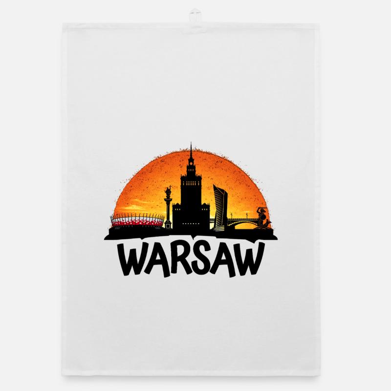 Coucher de soleil sur Varsovie Torchon bio