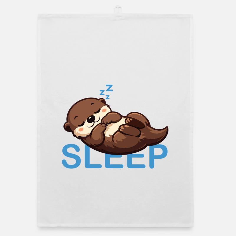 Sleeping Otter Sleep Cartoon Cute Organic dish towel