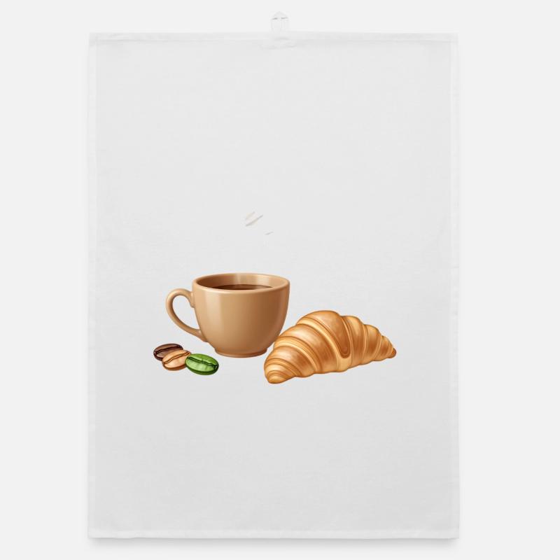 Kaffee Croissant Moment Organic Geschirrtuch