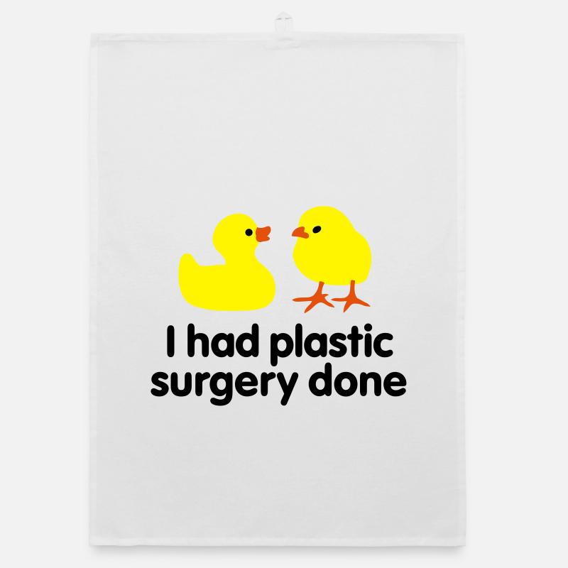 I had plastic surgery done (rubber duck) Organic dish towel