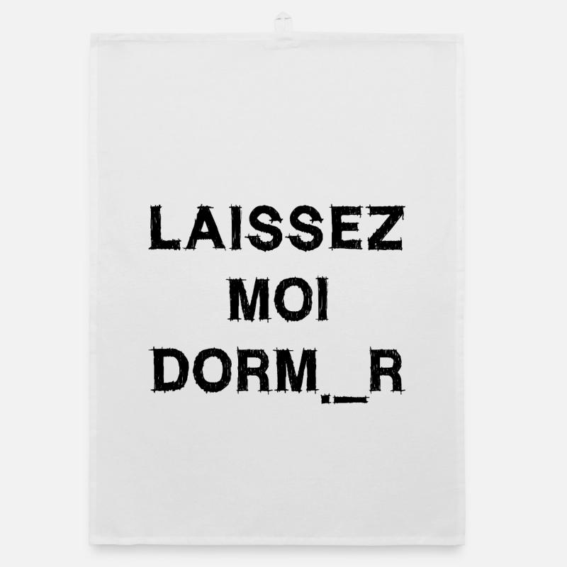 LASS MICH SCHLAFEN! (Schlaf, Nacht, Nickerchen) schwarz Organic Geschirrtuch