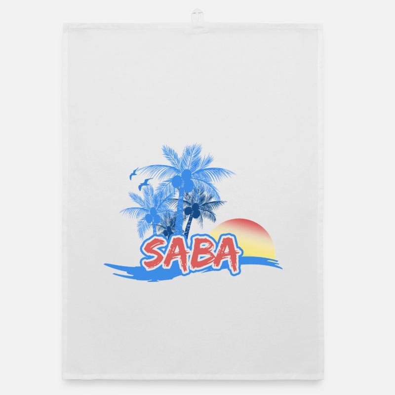 Saba as a beach Organic dish towel