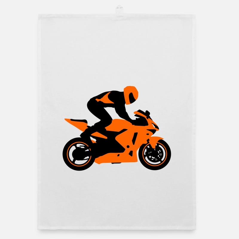 Motorcycle Stuntman Organic dish towel