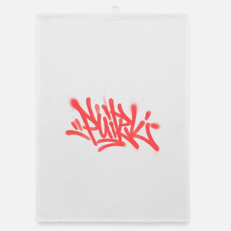 Graffiti Spray Abstrait Tag Rouge Torchon bio