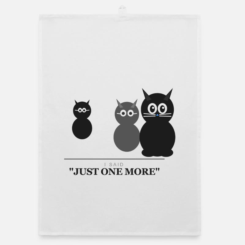 Just One More Cat Trio Silhouettes Organic dish towel