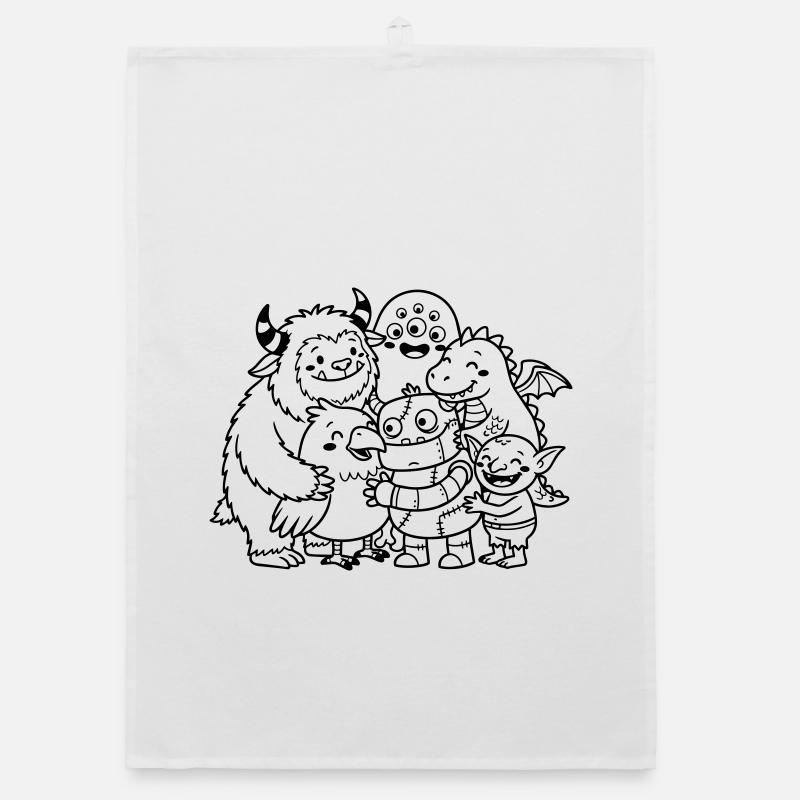 monstres mignons Torchon bio