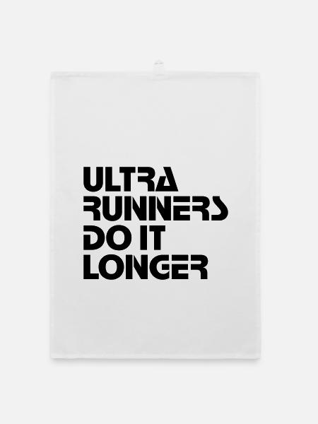 Ultra Runners Do It Longer Shirt - Organic Geschirrtuch - Weiß - Vorne