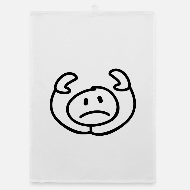 resignierter Strichmann Kopf Organic Geschirrtuch