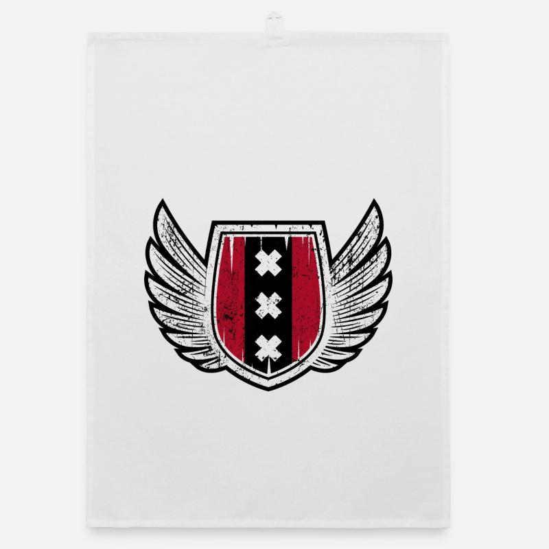 Crimson Shield with Winged X Emblem Organic dish towel