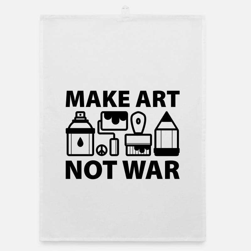 Make art not war Organic dish towel