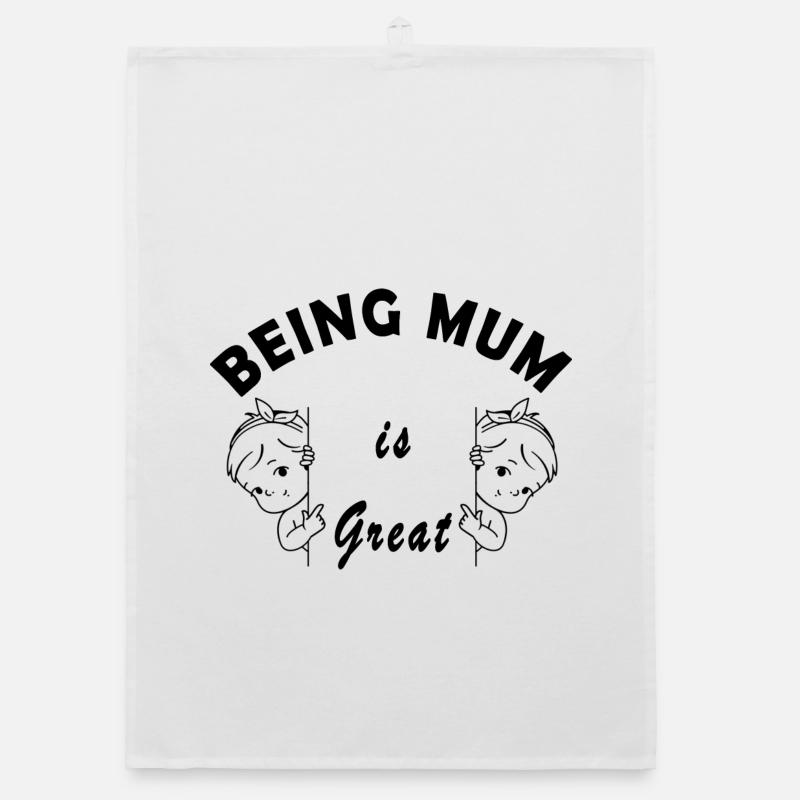 Being mum is great Bébé en cours enceinte maman - Torchon bio - blanc