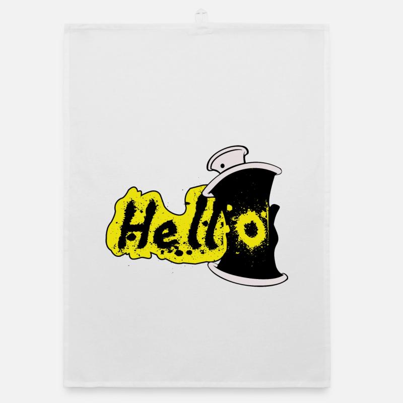 Hello Spray Effect Organic dish towel