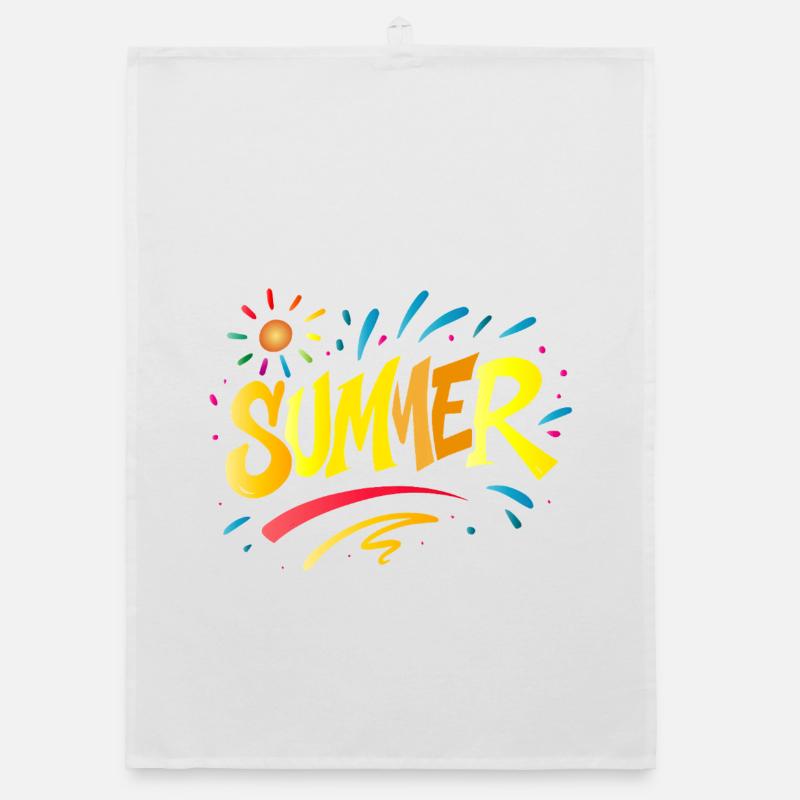 Summer Typo - Sommerdesign mit Splash-Elementen Organic Geschirrtuch