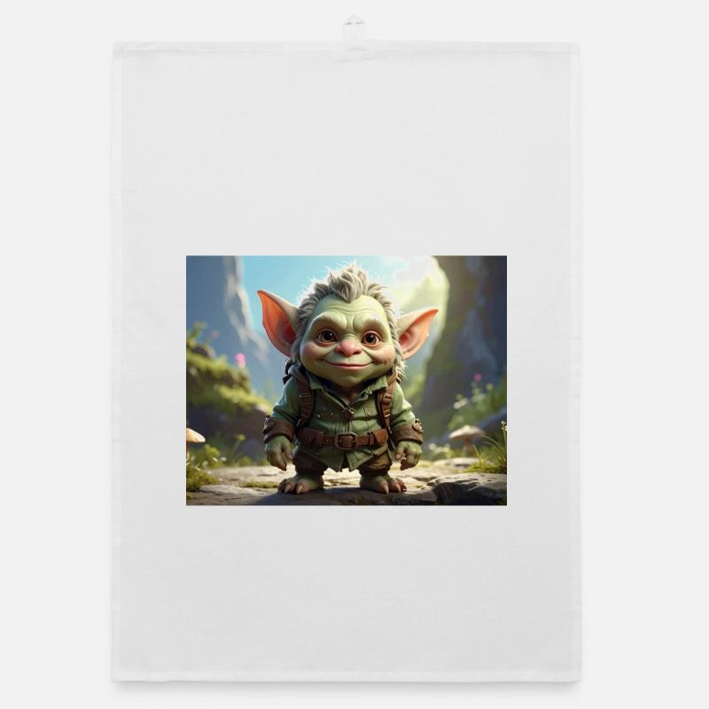 Petite créature verte dans la forêt Torchon bio