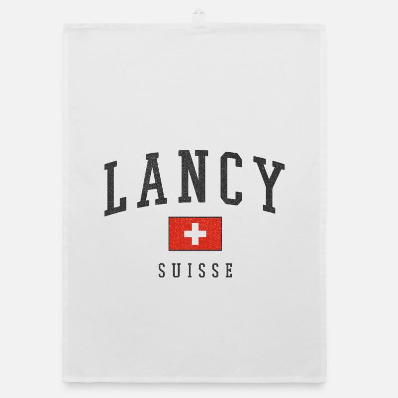 Lancy Suisse Typographie Drapeau Torchon bio