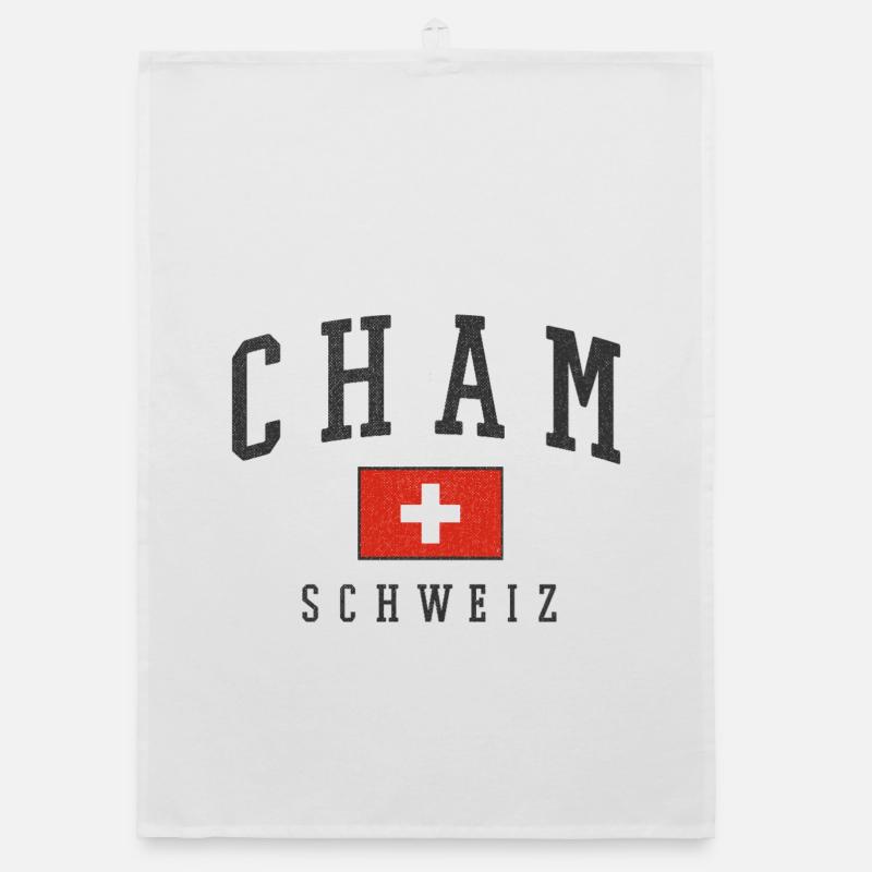 Style du drapeau suisse cham Torchon bio