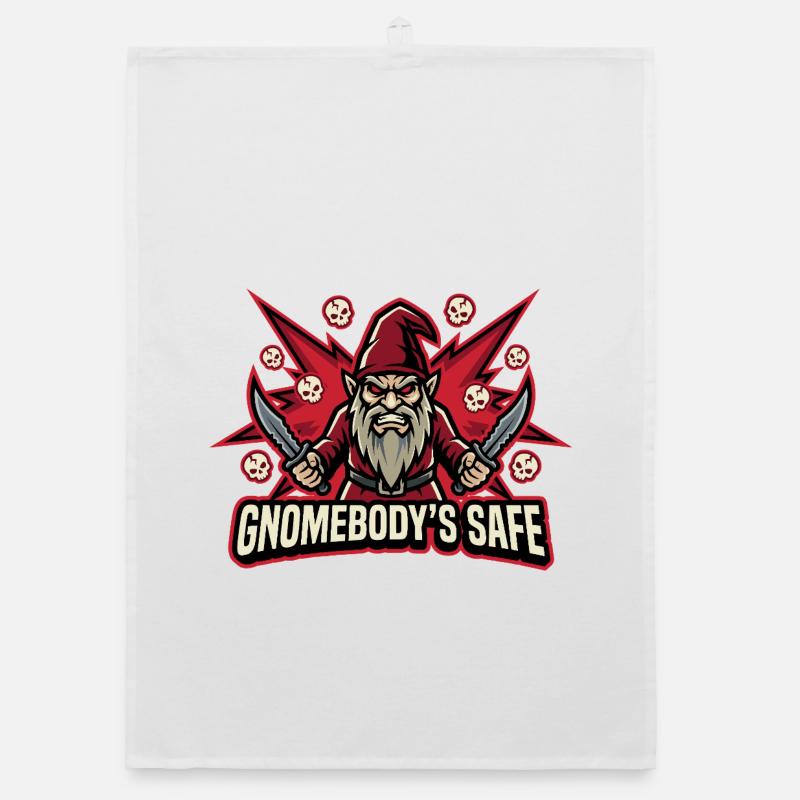 Evil Gnome, Dark Gnome, Goth Gnome, Funny Gnome Organic dish towel