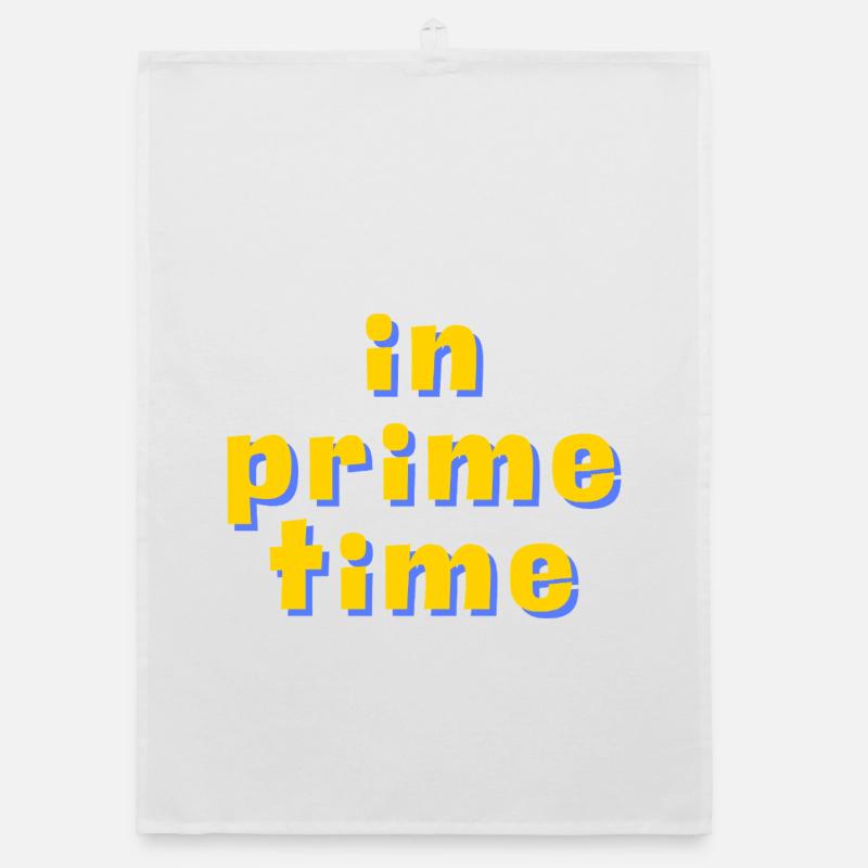 In Prime Time Retro 3D Typography Organic dish towel