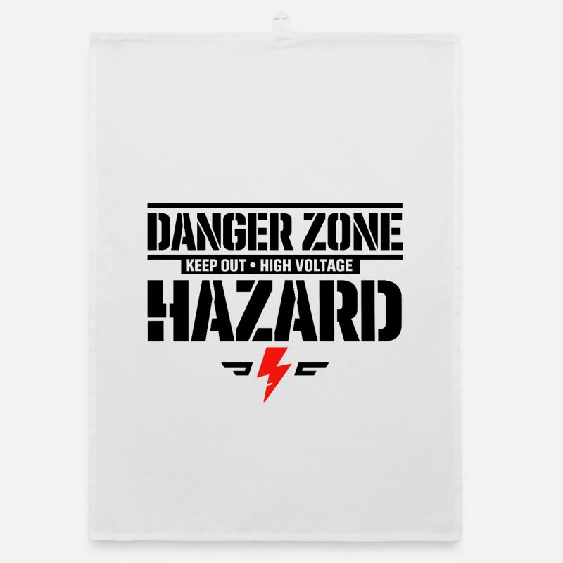 Keep Out High Voltage Warnsymbol Minimal Organic Geschirrtuch