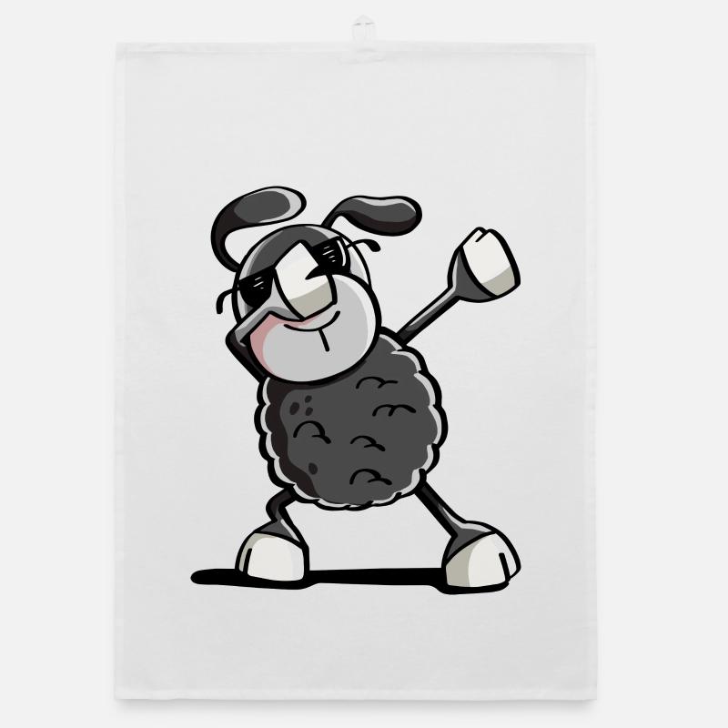 Trendy Schwarzes Dab Dance Schaf - Dabbing Tiere Organic Geschirrtuch