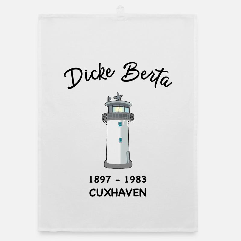 lighthouse Dicke Berta, Cuxhaven, harbour Organic dish towel