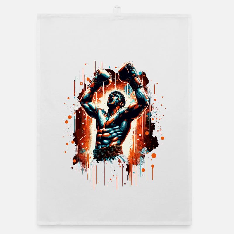 Boxer Victory Pose Victory Pose boxe cadeau Torchon bio