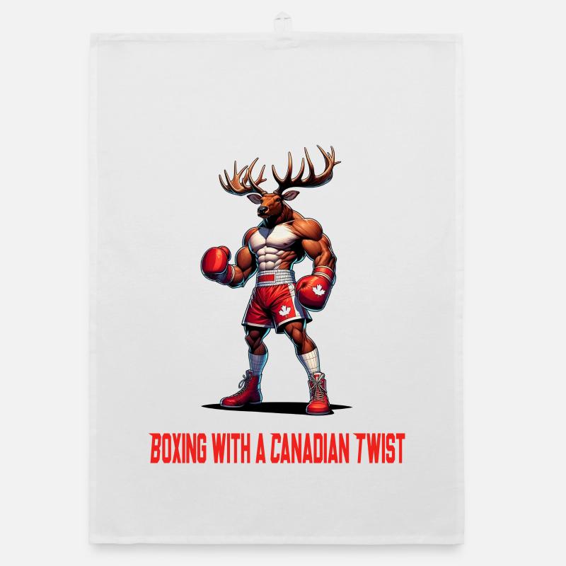 Design de boîte à wapitis du Canada Torchon bio