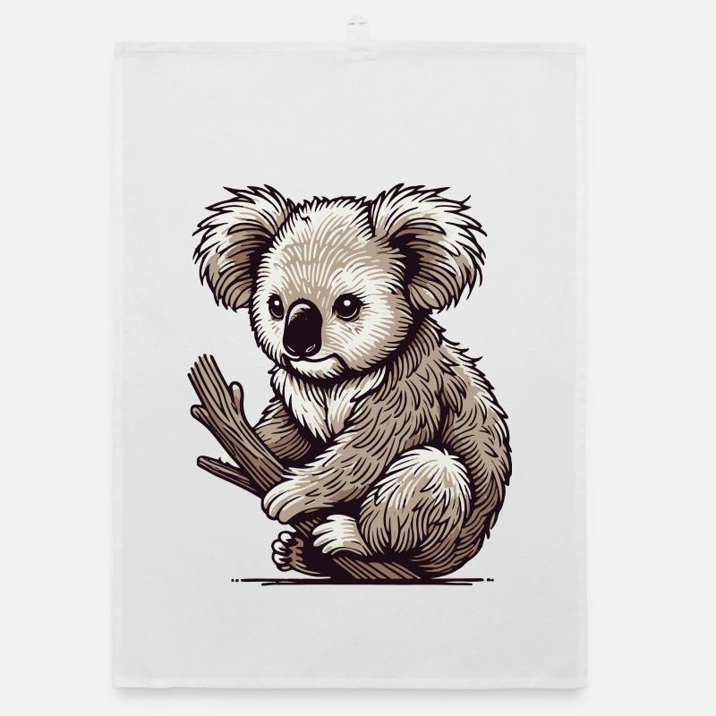 Koala - Organic Geschirrtuch - Weiß