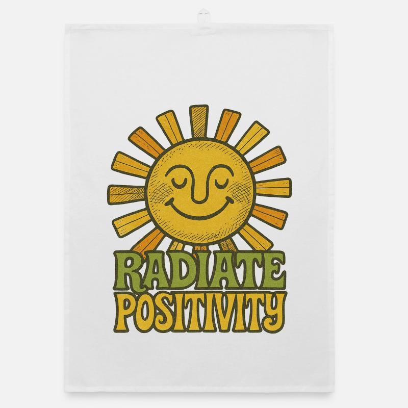 Rayonner de positivité soleil illustration Torchon bio