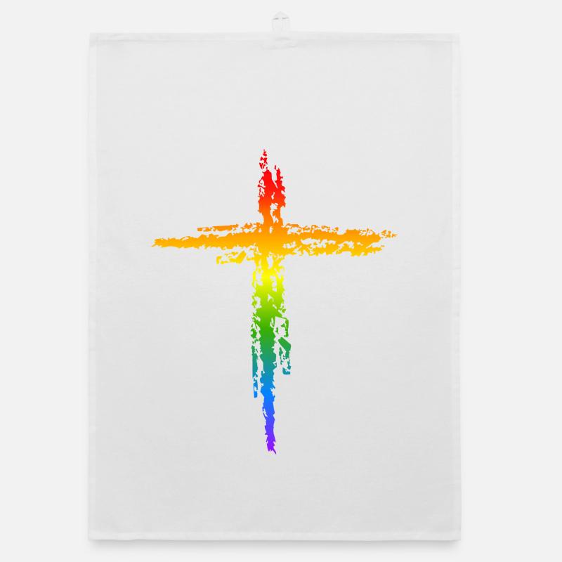Rainbow Cross Organic dish towel