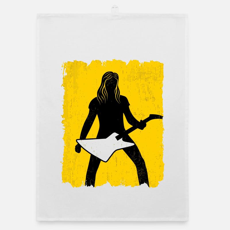 Guitar Player Silhouette Graffiti Poster Organic dish towel