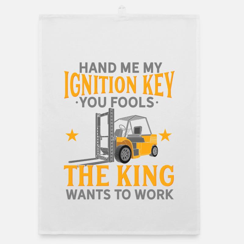 Hand Me My Ignition Key Forklift Operator King Art Organic Geschirrtuch