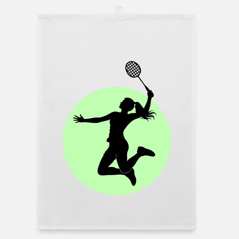 Badminton Player Silhouette – Smash Power Organic dish towel