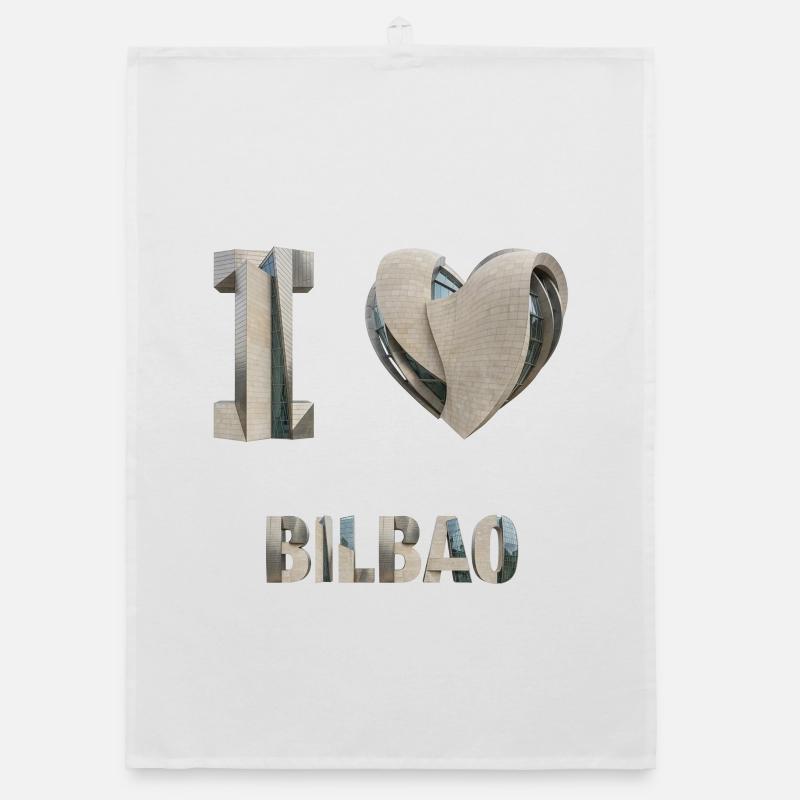 I Love Bilbao – Modern Architectural Design Organic dish towel