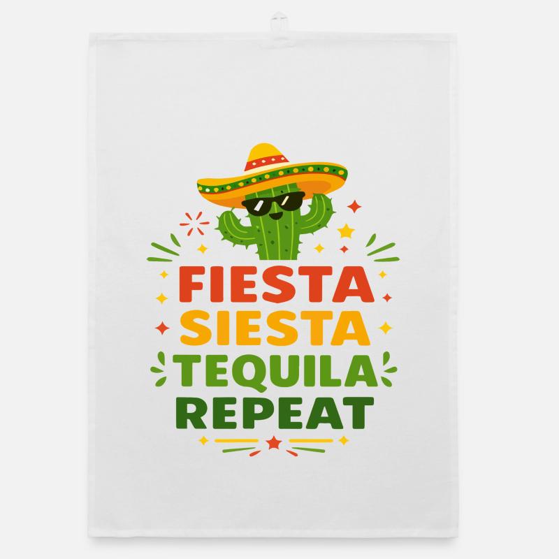 Fiesta Siesta Tequila Repeat Organic dish towel