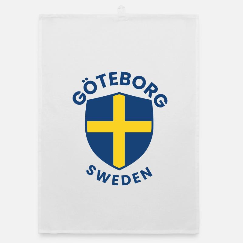 Emblème de l’écu de Göteborg Suède Torchon bio