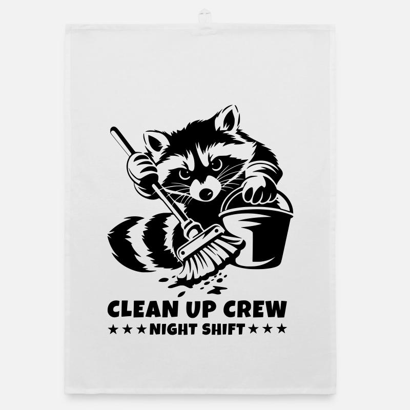 Clean Up Crew – Night Shift Waschbär Organic Geschirrtuch