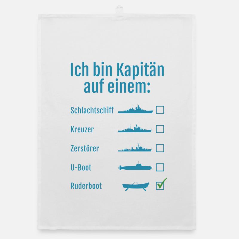 Captain on rowing boat Organic dish towel