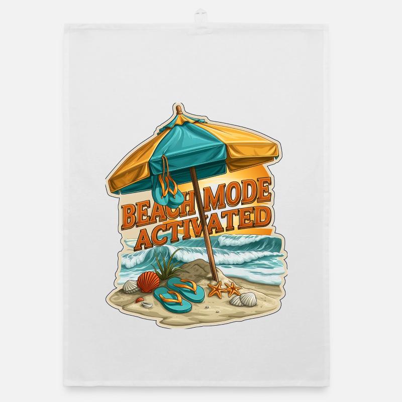 Beach Mode Activated Summer Vacation Umbrella Organic dish towel