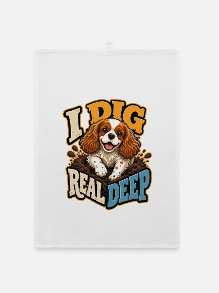 Kavallerier King Charles Spaniel - Organic Geschirrtuch - Weiß