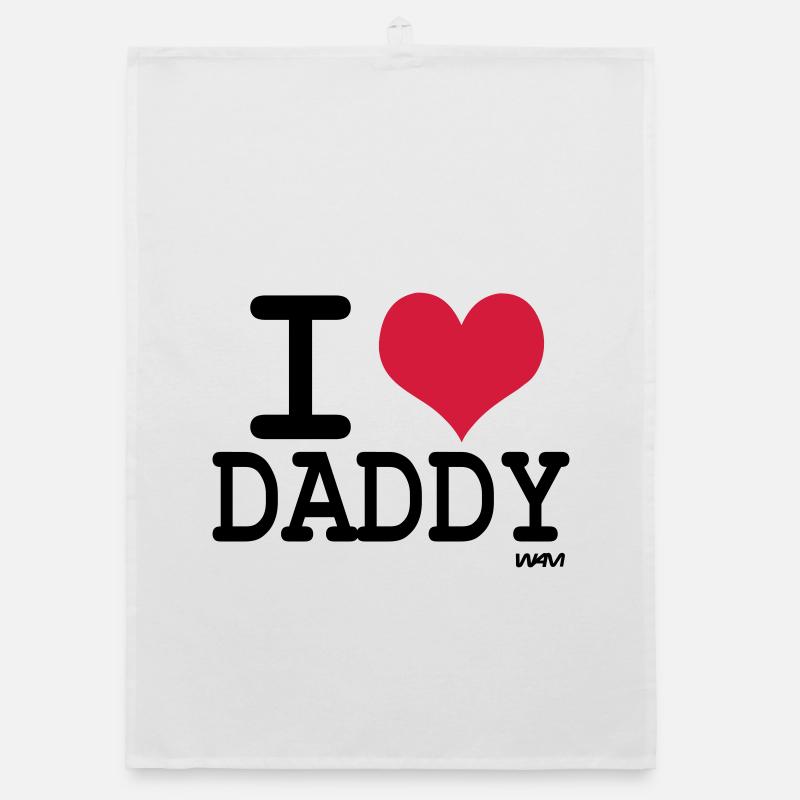 i love daddy by wam Organic Geschirrtuch