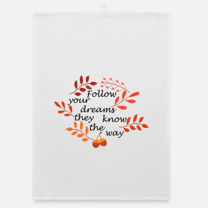 Autumn Leaves and Acorns Pattern Organic dish towel