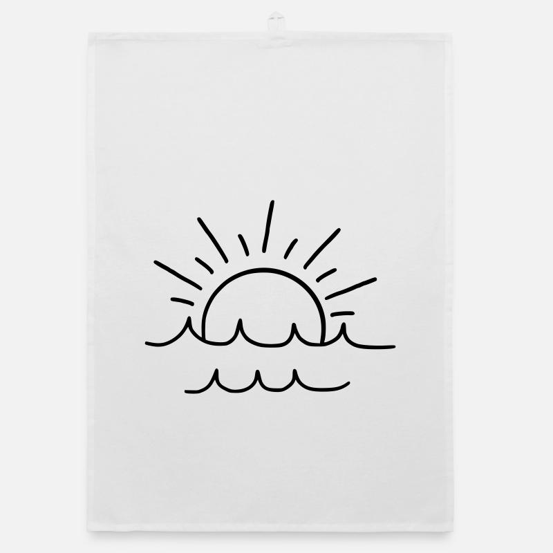 Soleil et vagues Torchon bio