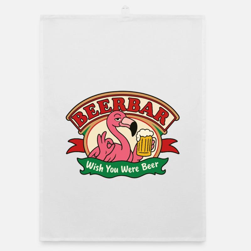 Flamingo on Tap Organic dish towel