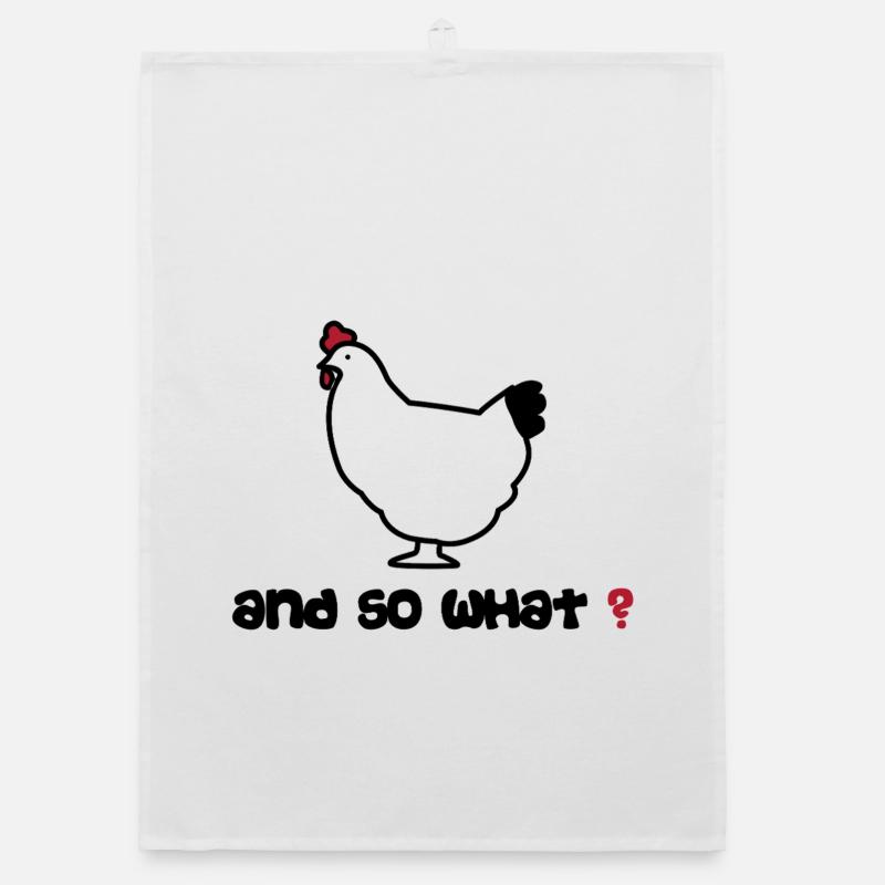 Poule And So What? by Helfspawn Organic dish towel