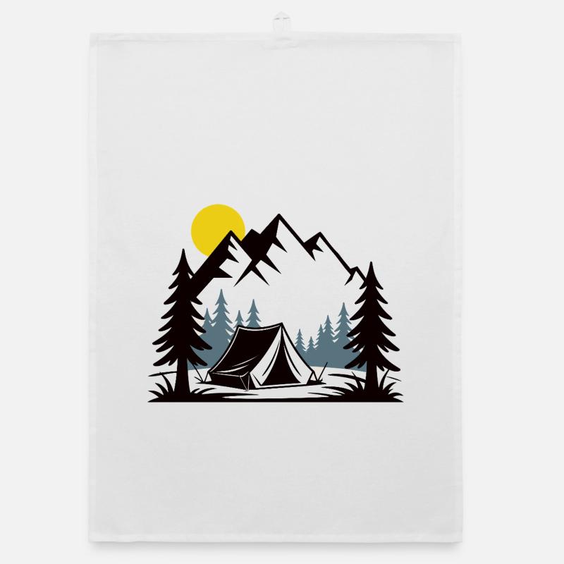 Illustration de tente de feu de camp alpine Torchon bio