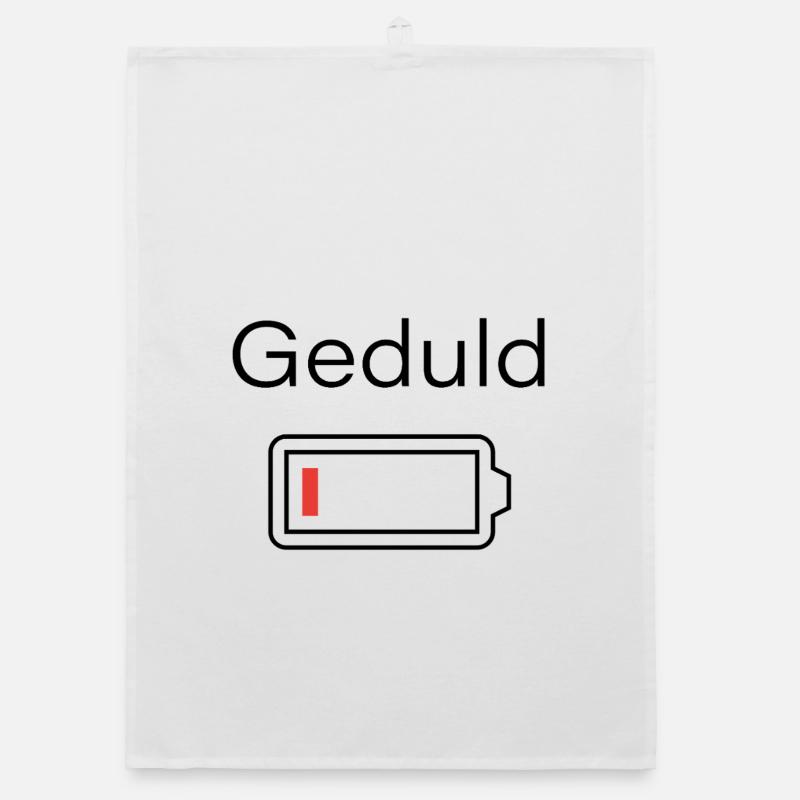 Geduld – Batterie leer Minimal Statement Organic Geschirrtuch
