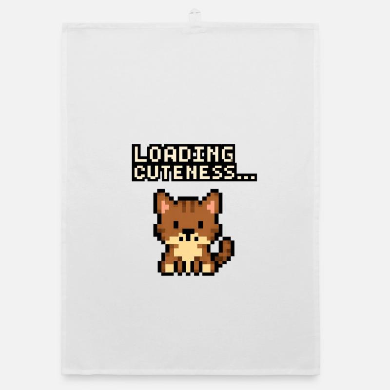 Temps de chargement du chat pixel mignonnerie Torchon bio