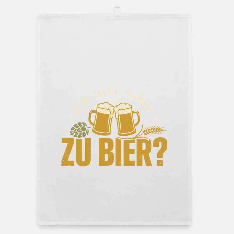 Bier Zu Mir Oder Zu Bier Flirt Single Party Malle Organic Geschirrtuch